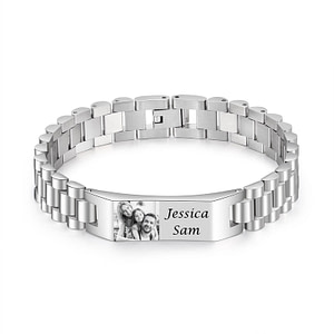 Personalized 2 Names Bracelet with Photo