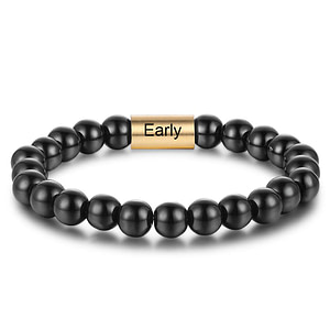 Personalized black pearl bracelet